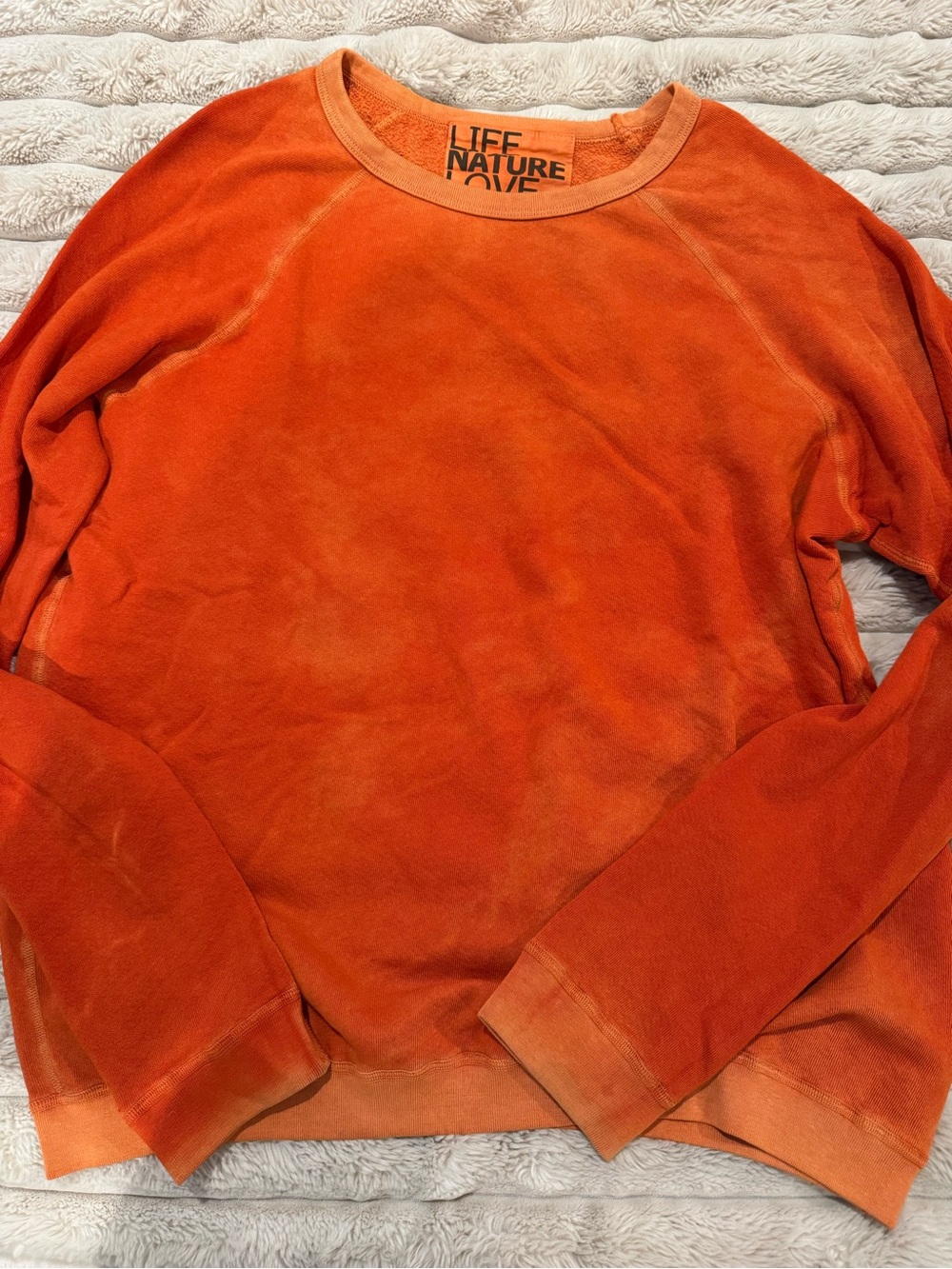 freecity Orange Crewneck Pullover Sweatshirt